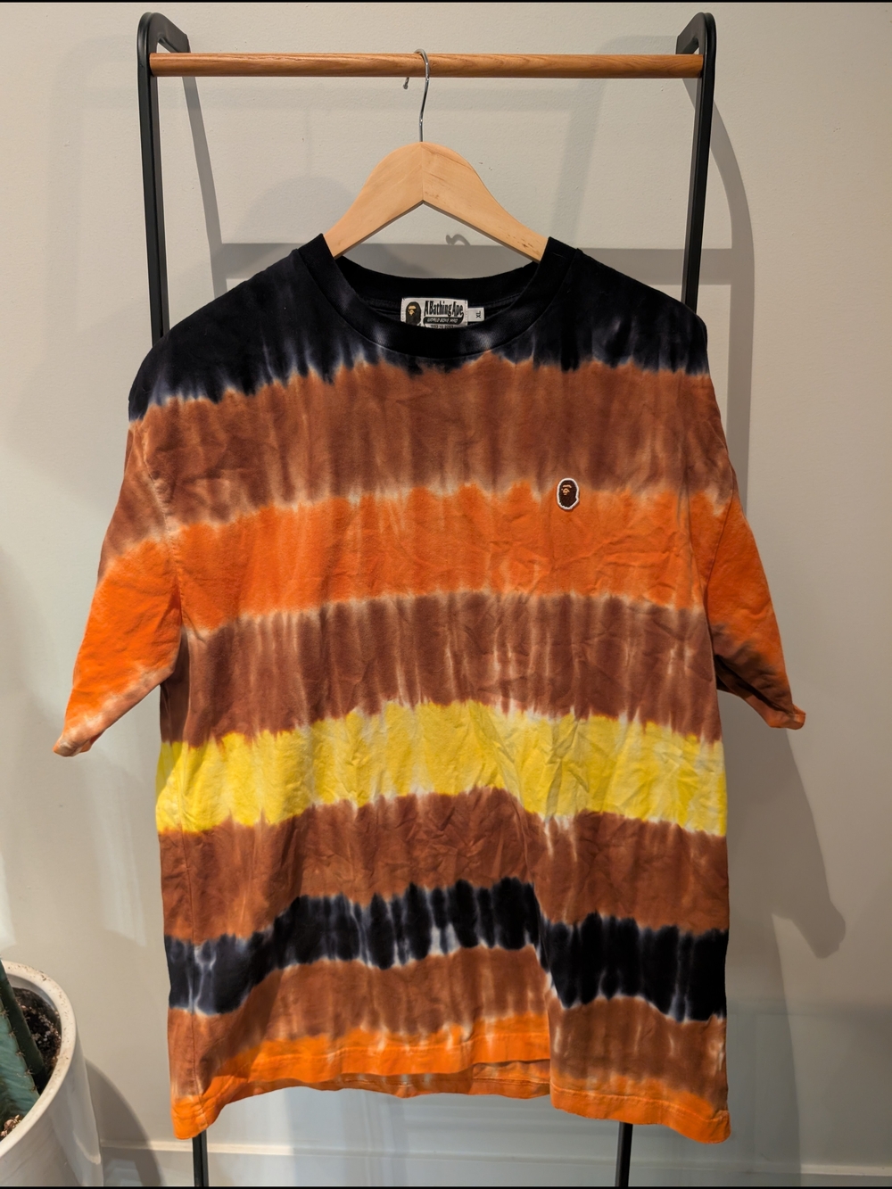 A Bathing Ape Tie-Dye Short Sleeve Tee in Orange/Brown/Yellow